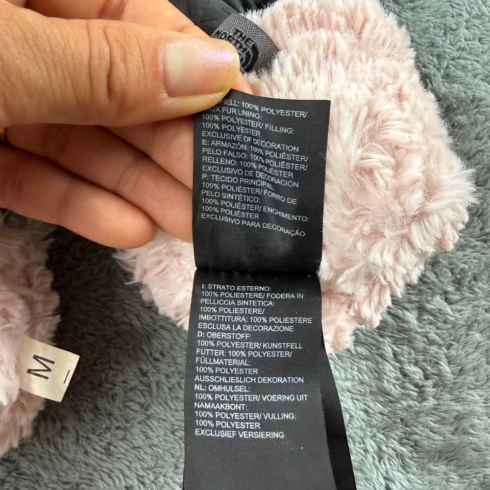 The North Face Womens Black Pink Quilted Faux Fur Lined Thermal Gloves Size M - Picture 8 of 10